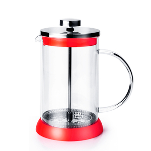 Transparent Borosilicate Glass Coffee Maker French Press With Glass Handle